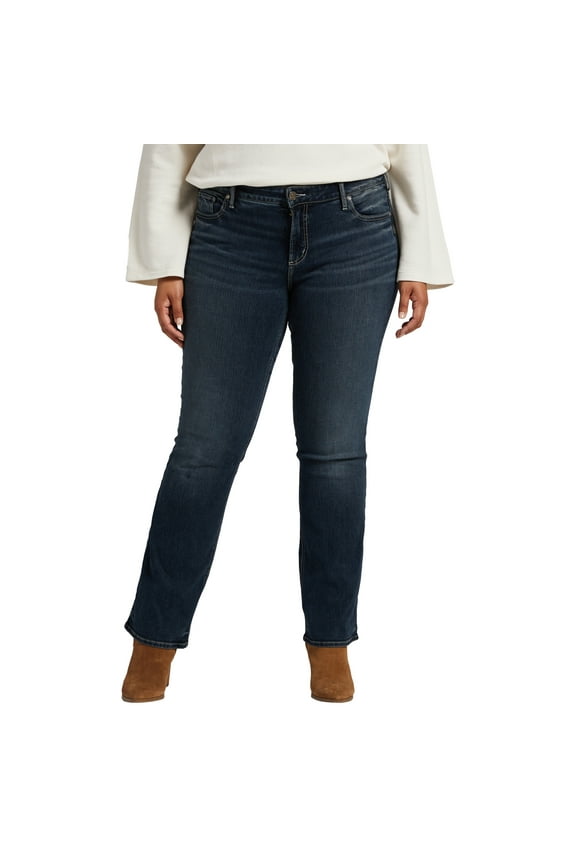 Co. Plus Size Elyse Mid Rise Slim Bootcut Jeans , Waist Sizes 12-24