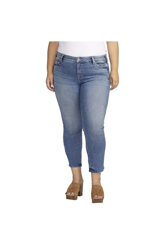 Co. Plus Size Elyse Mid Rise Straight Leg Crop Jeans , Waist Sizes 12-24