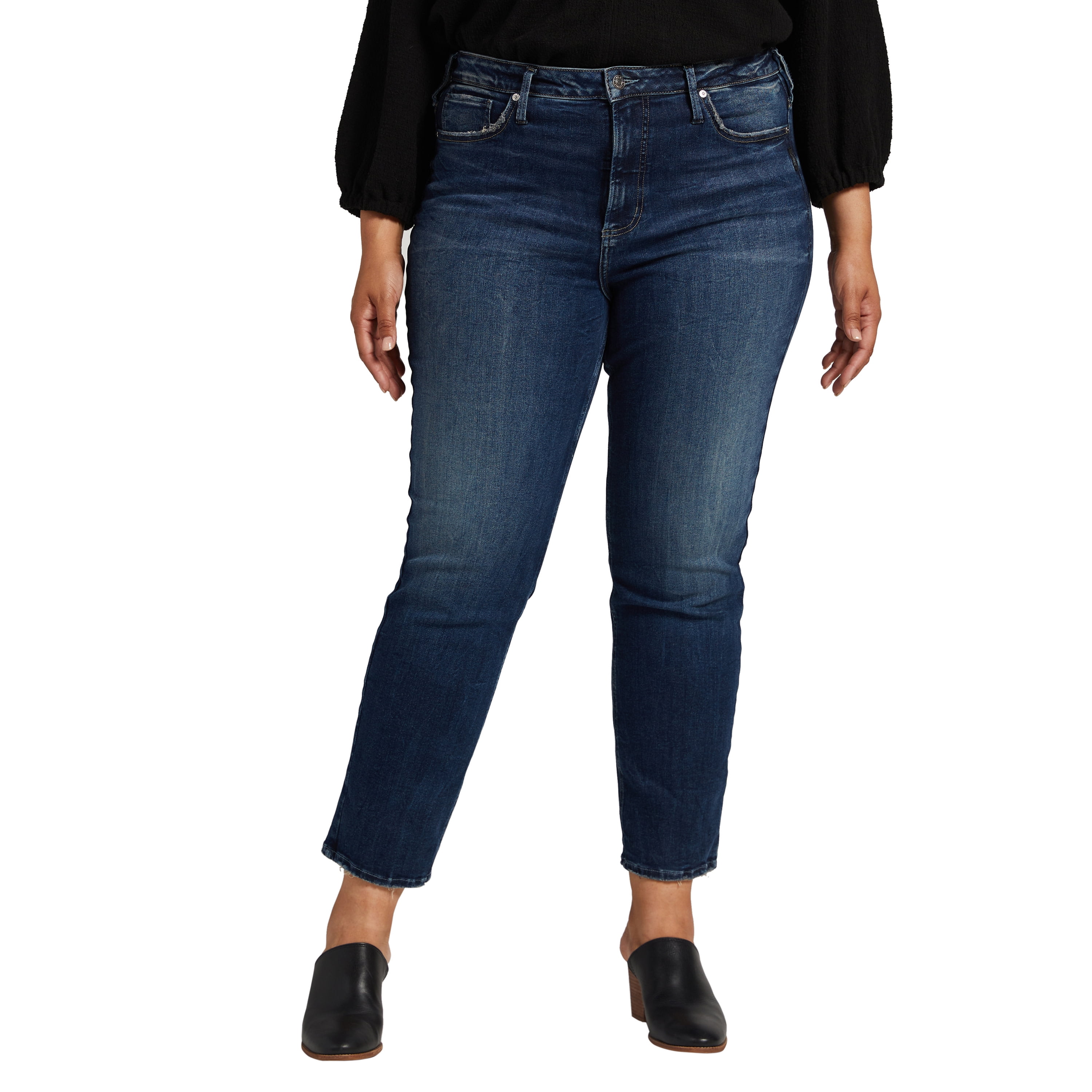 Silver Jeans Co. Plus Size Infinite Fit High Rise Straight Leg Jeans ...