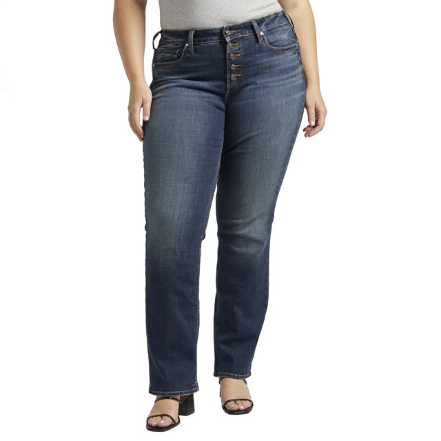 Silver Jeans Co. Plus Size Suki Mid Rise Slim Bootcut Jeans , Waist