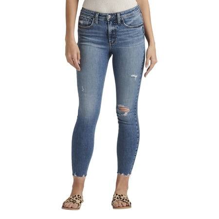 Silver Jeans Co. Women's Most Wanted Mid Rise Skinny Jeans, Waist Sizes 24-36
