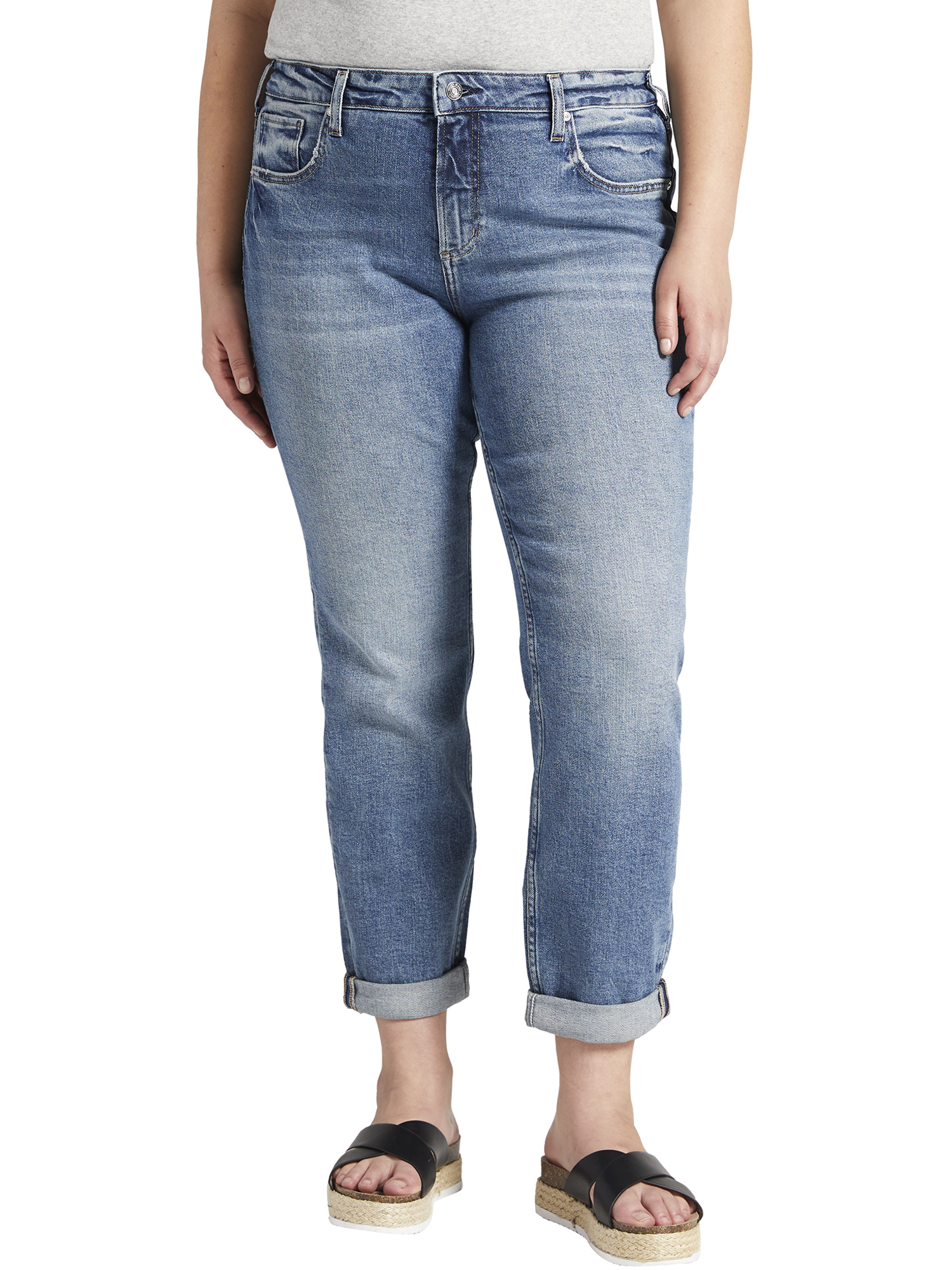 Silver Jeans Co. Women's Beau High Rise Slim Leg Jeans - Relaxed Girlfriend Fit