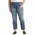 thumbnail image 1 of Silver Jeans Co. Women's Plus Size Boyfriend Mid Rise Slim Leg Jeans Waist sizes 12-24, 1 of 3