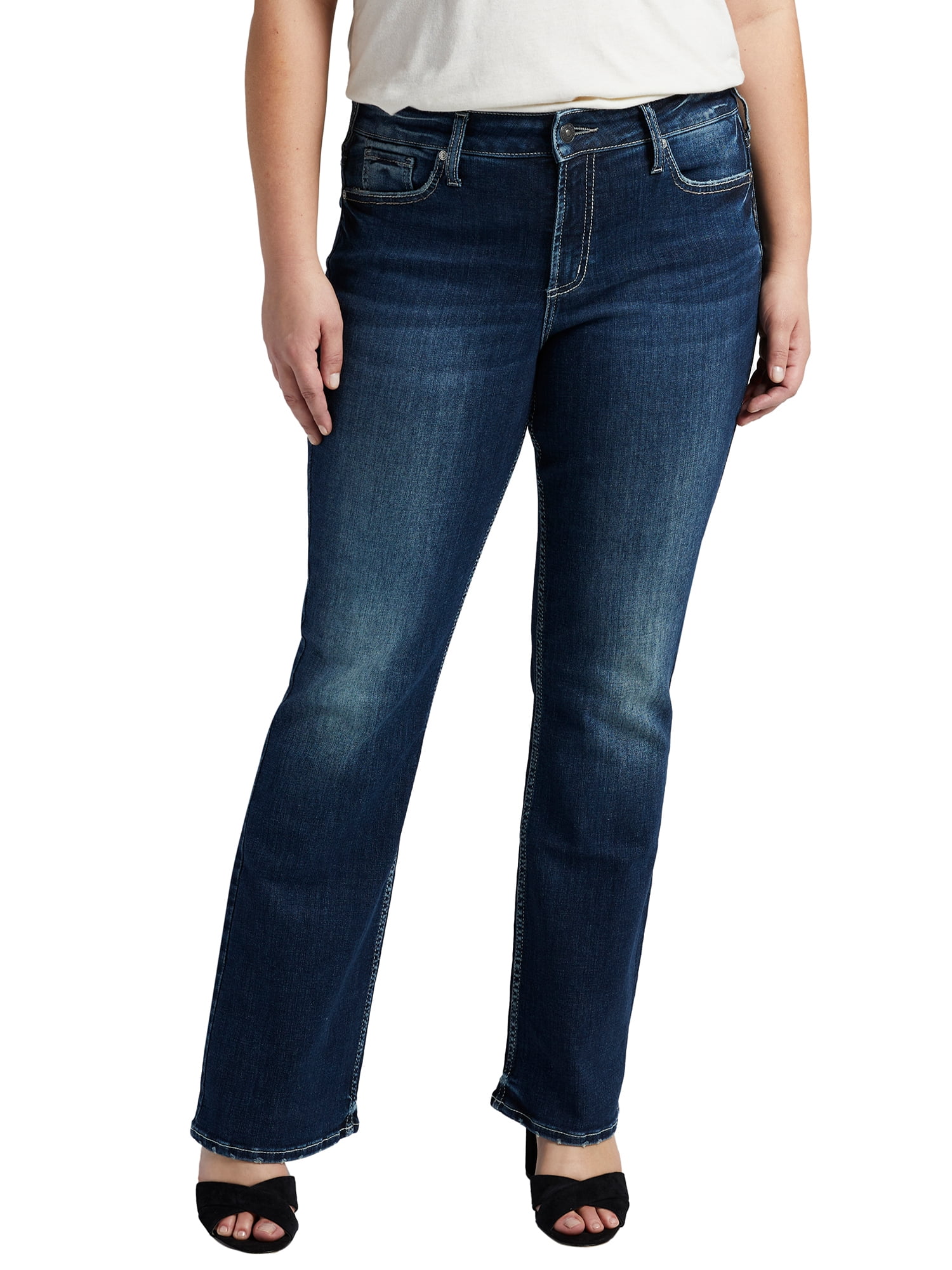 Silver Jeans Co. Women's Plus Size Suki Mid Rise Bootcut Jeans Waist ...