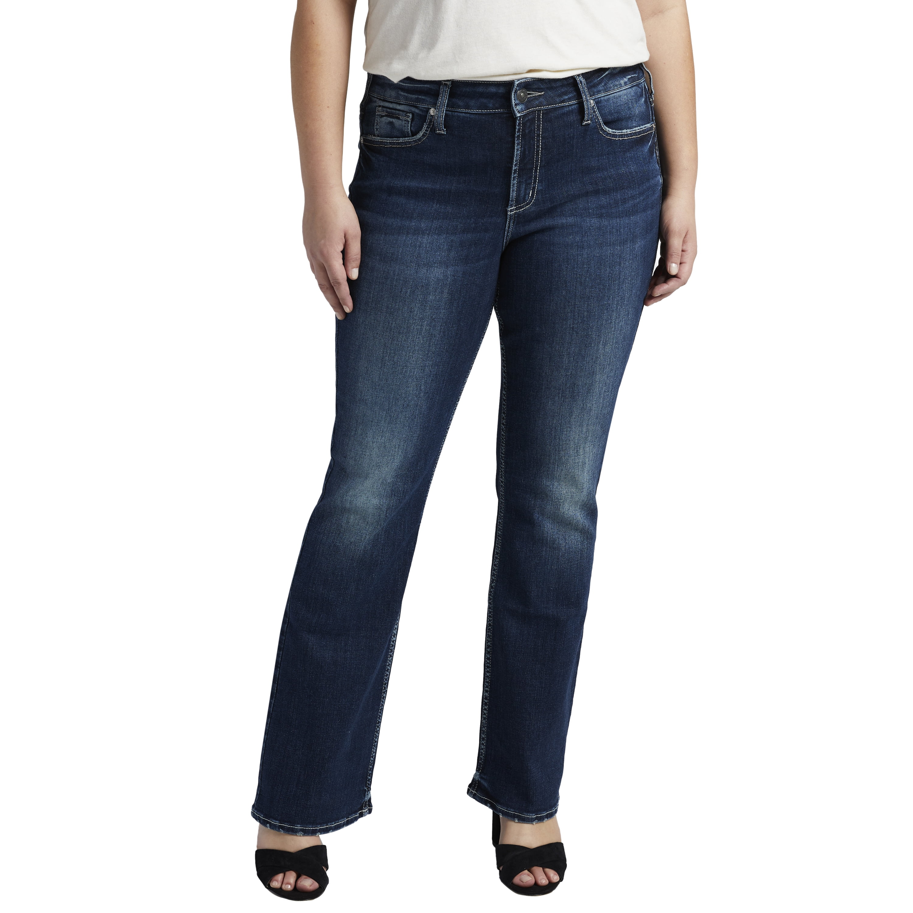 Silver Jeans Co. Women's Plus Size Suki Mid Rise Bootcut Jeans Waist ...