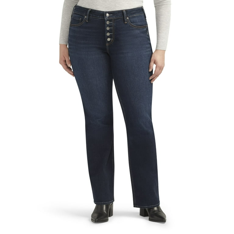 Silver Jeans Women's Plus Size Suki Mid Rise Curvy Fit Slim