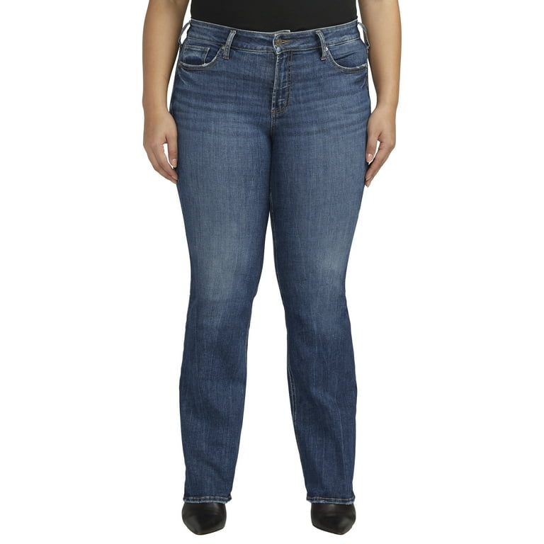 Silver Jeans Co. Women s Plus Size Suki Mid Rise Curvy Fit Slim Bootcut Jeans Waist Sizes 12 24 Walmart