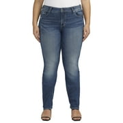 Silver Jeans Co. Women's Plus Size Suki Mid Rise Curvy Fit Straight Leg Jeans, Waist Sizes 12-24