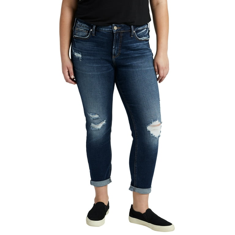 Silver Jeans Women's Plus Size Suki Mid Rise Skinny Jeans