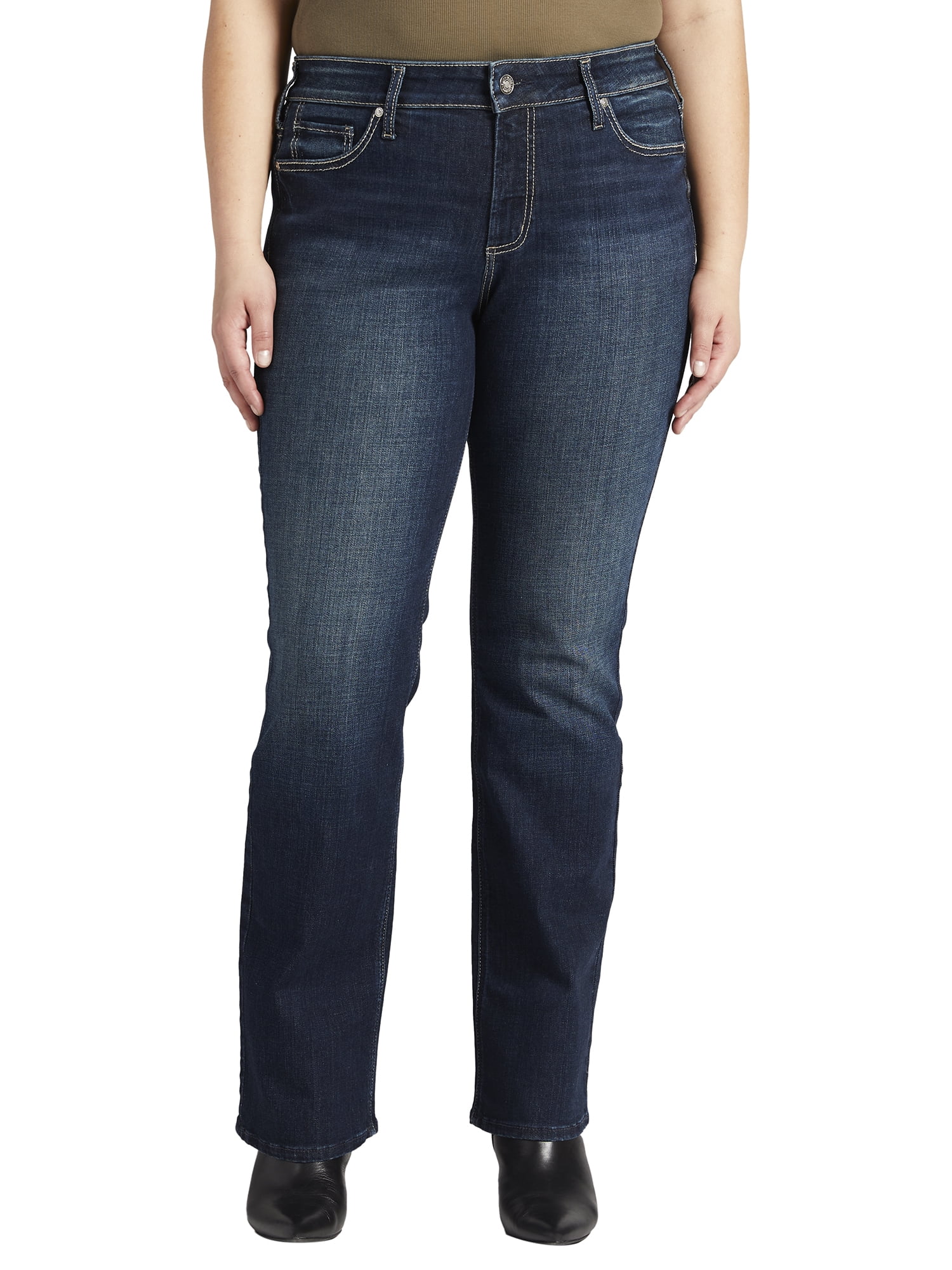Silver Jeans Co. Women's Plus Size Suki Mid Rise Slim Bootcut Jeans