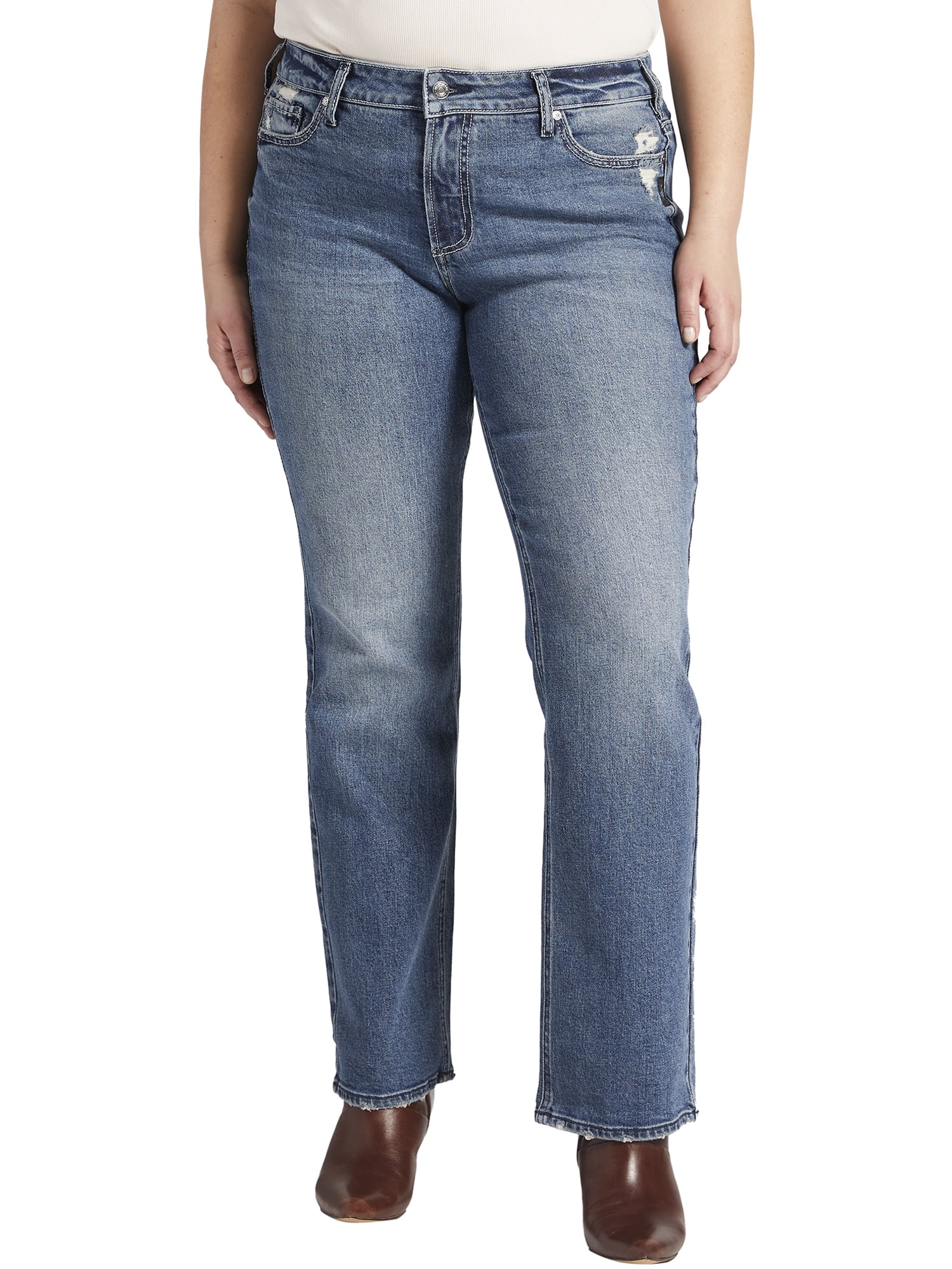 Silver Jeans Co. Women's Plus Size Suki Mid Rise Slim Bootcut Jeans