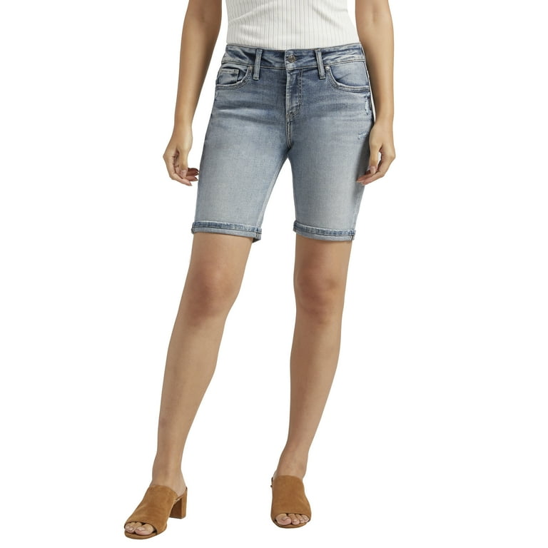 Silver Jeans Co. Women s Suki Mid Rise Bermuda Short Waist Sizes