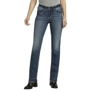 Silver Jeans Co. Women's Suki Mid Rise Curvy Fit Slim Bootcut Jeans, Waist Sizes 24-34