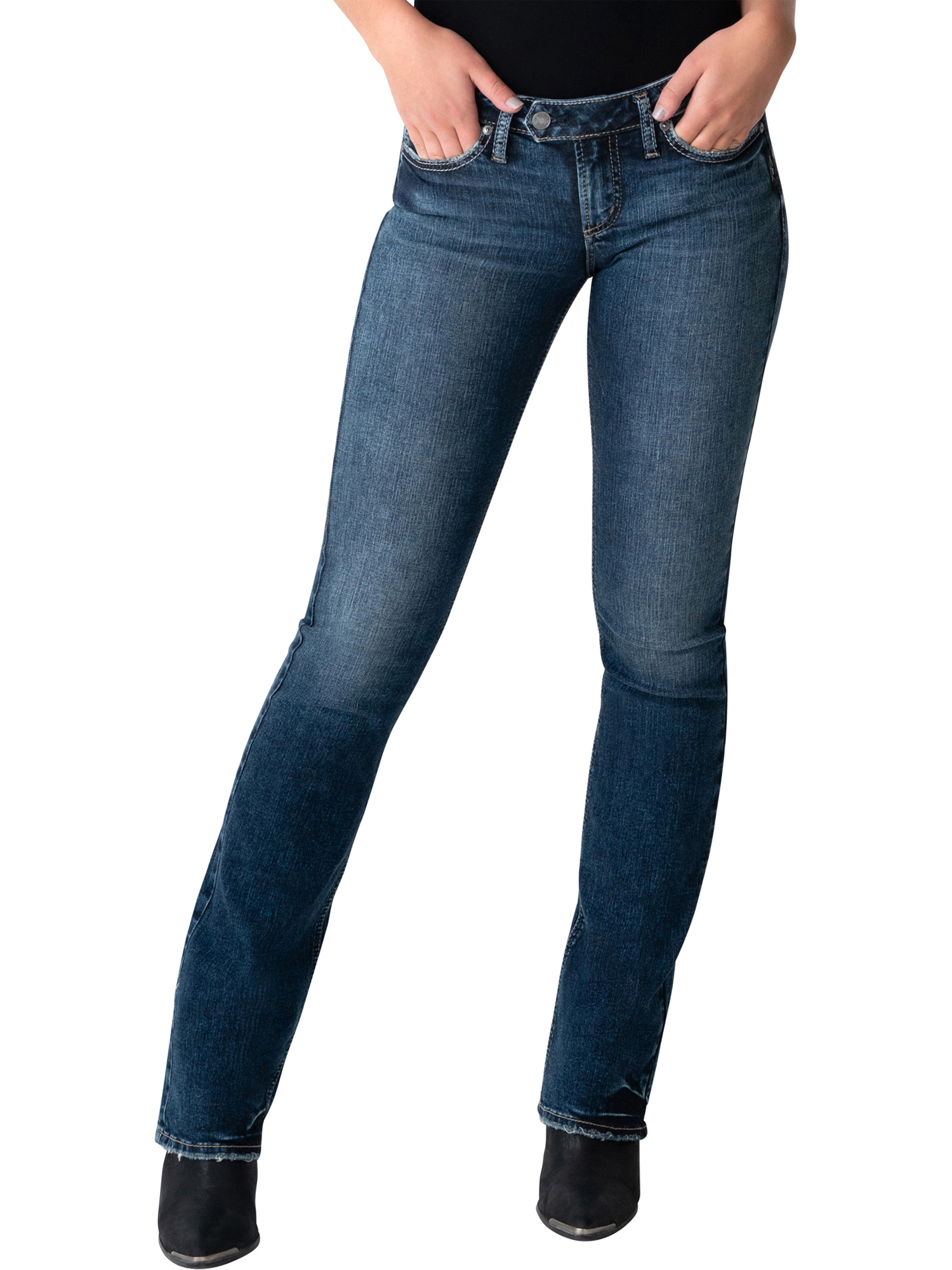 Silver Jeans Co. Women's Tuesday Low Rise Slim Bootcut Jeans, Waist Sizes 24-36 - image 1 of 3