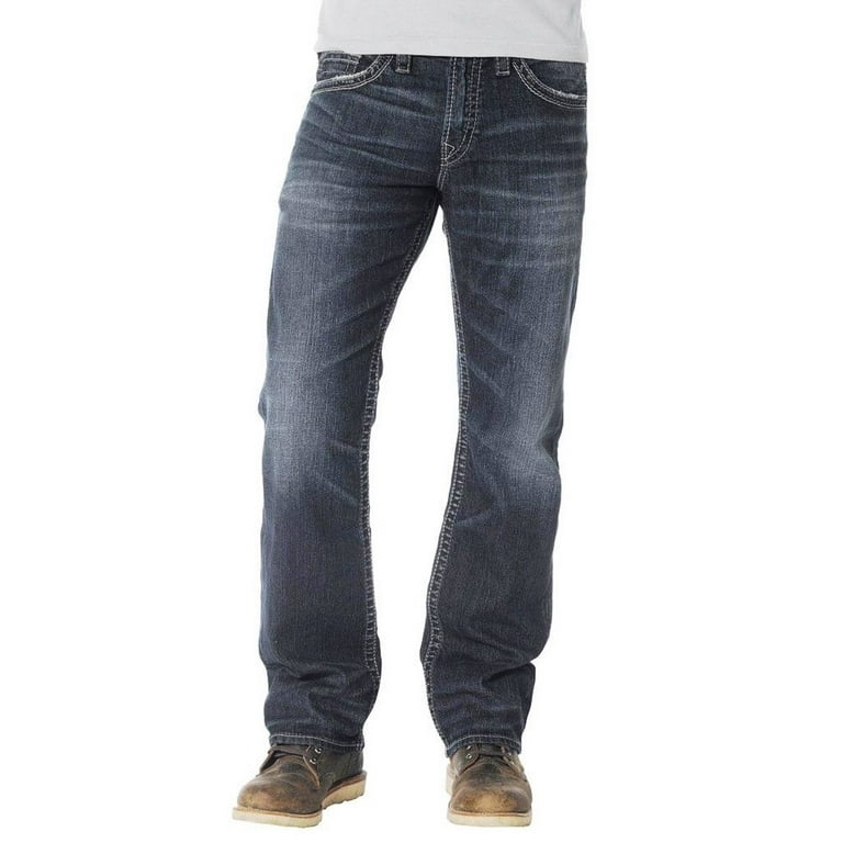 Relaxed Fit Silver Zac Jeans Straight Leg Mens 38x30 Jeans Men