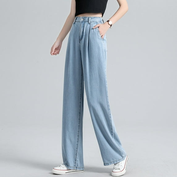 Silver Jeans Women,Wide Leg Jeans for Women Trendy High Waisted Stretchy Denim Pants 90s Baggy Jeans Trouser Jeans with Pockets,Levi Jeans for Women(Size:M)