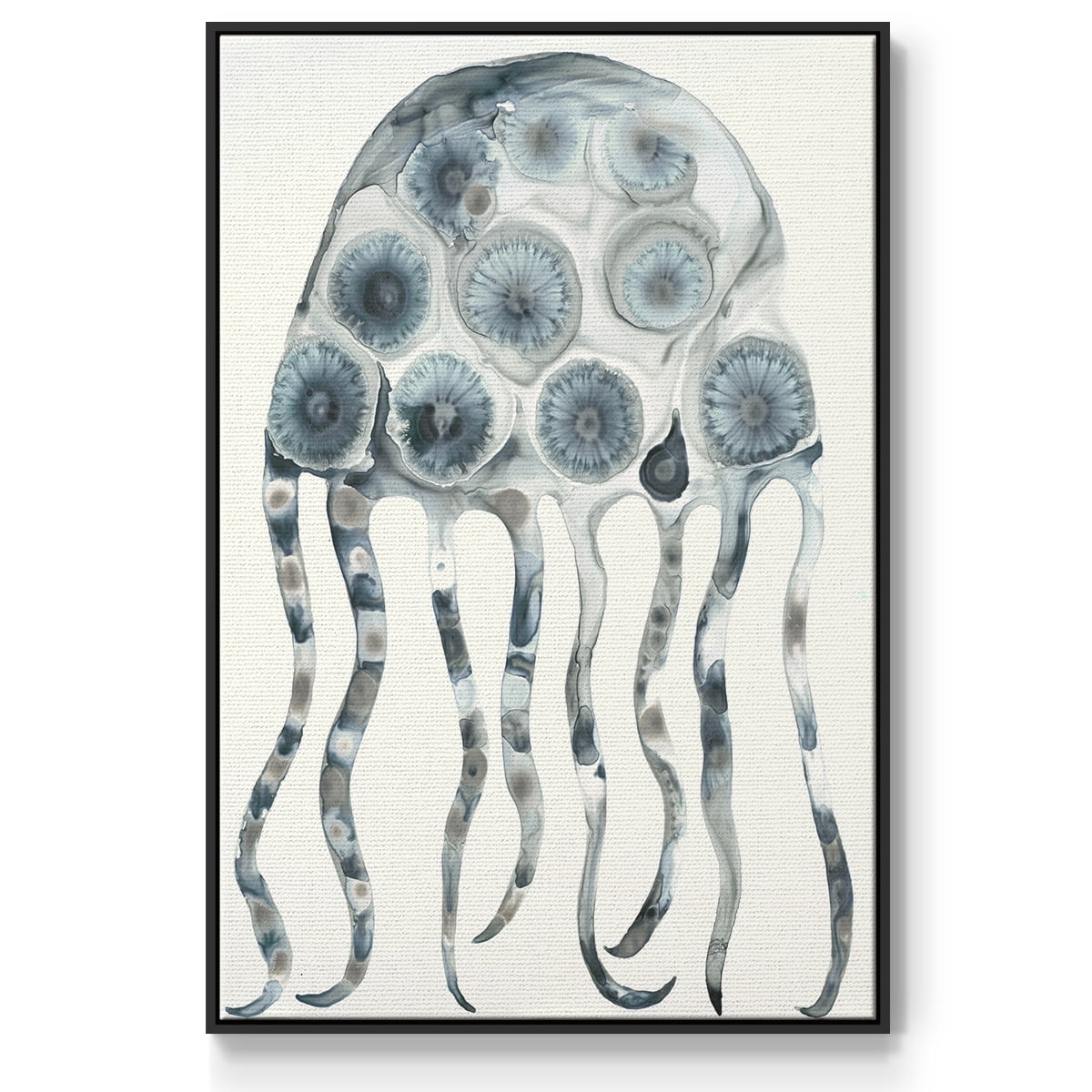 Silver Jelly Framed Premium Gallery Wrapped Canvas - Ready to Hang - 25 x 37 - Black Floating Frame