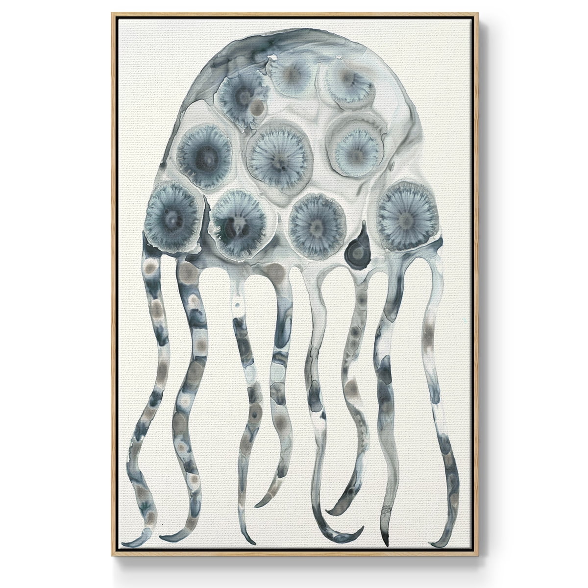 Silver Jelly Framed Premium Gallery Wrapped Canvas - Ready to Hang - 27 x 41 - Natural Wood Floating Frame
