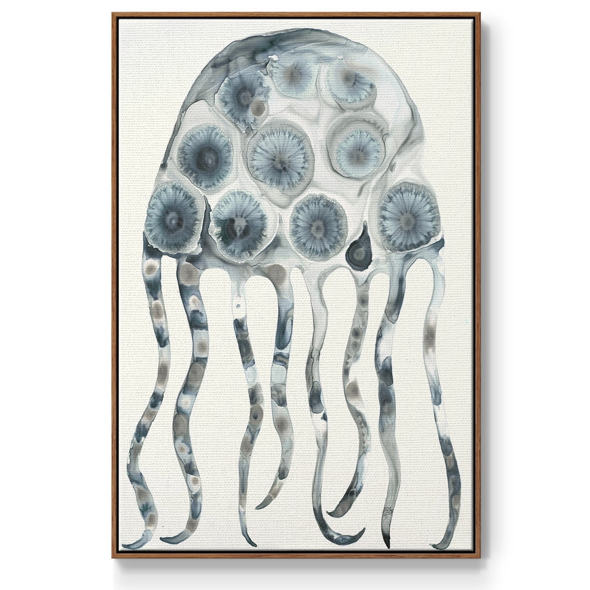 Silver Jelly Framed Premium Gallery Wrapped Canvas - Ready to Hang - 27 x 41 - Walnut Floating Frame