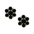 thumbnail image 1 of Silver Jet 7 Rhinestones Flower Shaped Clip Earrings, 1 of 1
