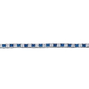 Silver Jewelco London Blue Princess Cut CZ Eternity Tennis Bracelet 4mm