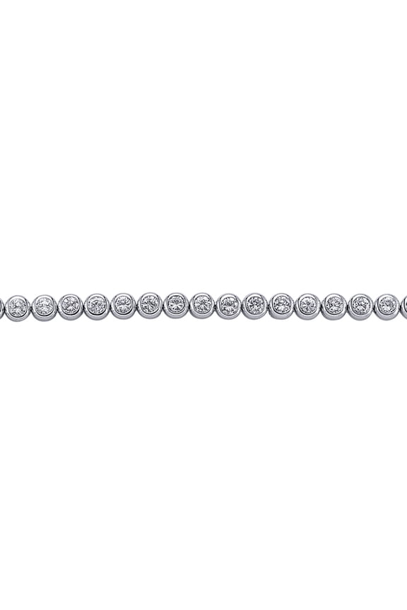 Silver Jewelco London CZ Bubble Donut Eternity Tennis Bracelet 5mm 7 inch