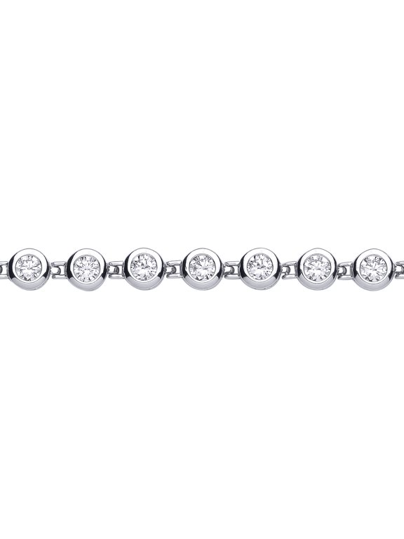 Silver Jewelco London CZ Bubble Donut Eternity Tennis Bracelet 7mm 7 inch