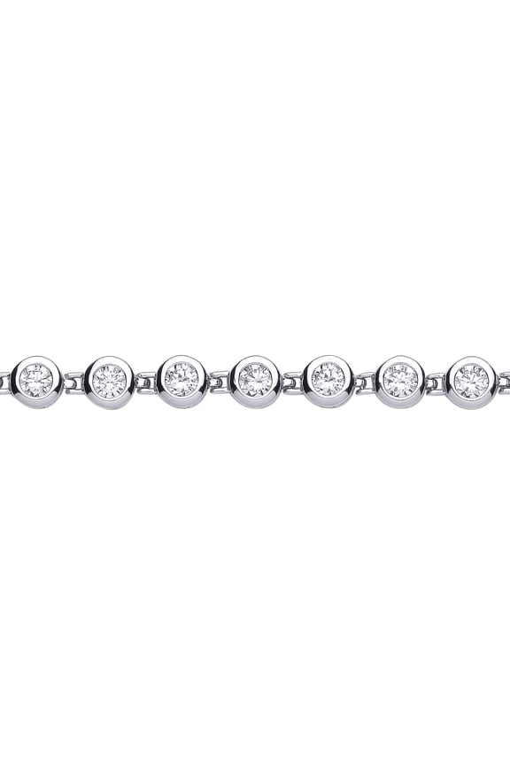 Silver Jewelco London CZ Bubble Donut Eternity Tennis Bracelet 7mm 7 inch