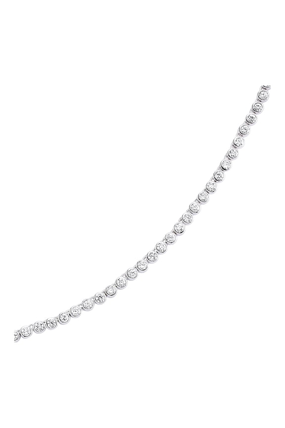 Silver Jewelco London CZ Bubble Eternity Tennis Necklace 4mm 16 inch