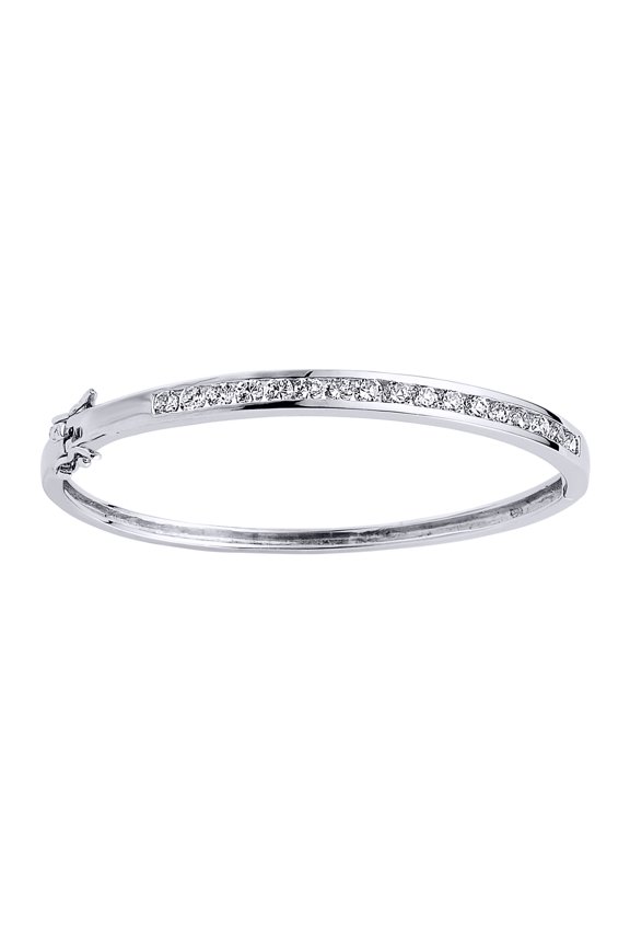 Silver Jewelco London CZ Eternity Bangle Bracelet 5mm