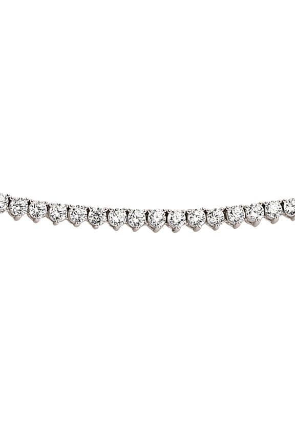 Silver Jewelco London CZ Eternity Tennis Necklace 3mm 16 inch