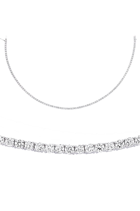 Silver Jewelco London CZ Eternity Tennis Necklace 4mm 16 inch