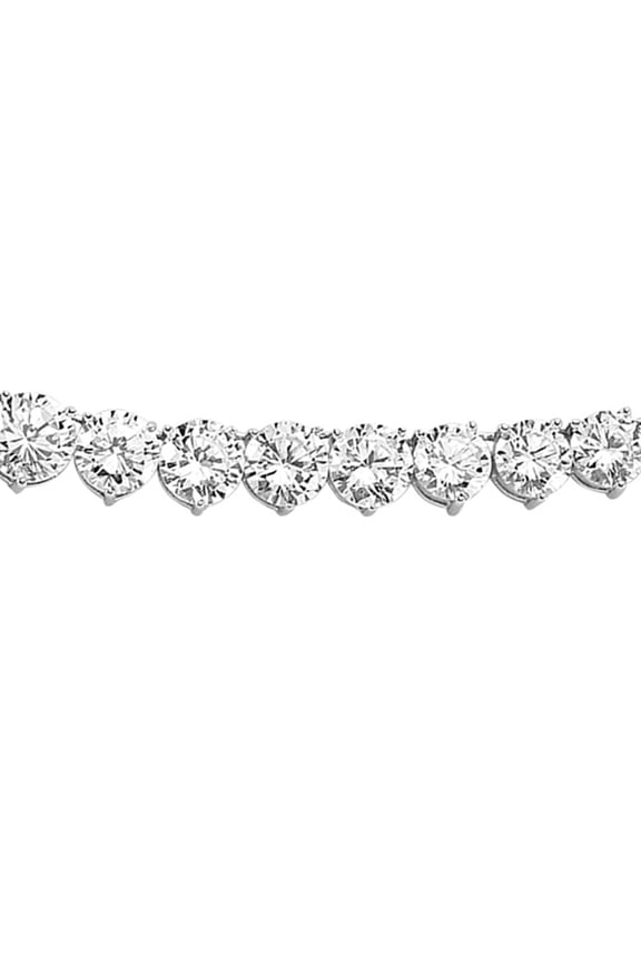 Silver Jewelco London CZ Graduated Eternity Tennis Necklace 7mm 16 inch