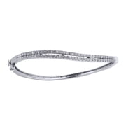 Silver Jewelco London CZ Half Eternity Bangle Bracelet