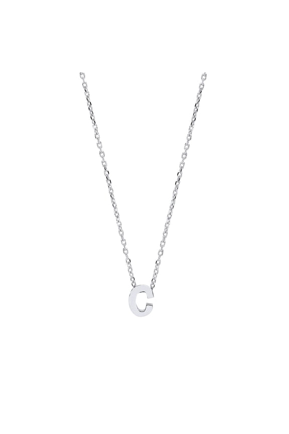 Silver Jewelco London Letter C Initial Pendant Necklace 18 inch