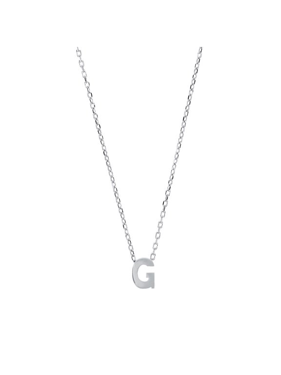 Silver Jewelco London Letter G Initial Pendant Necklace 18 inch