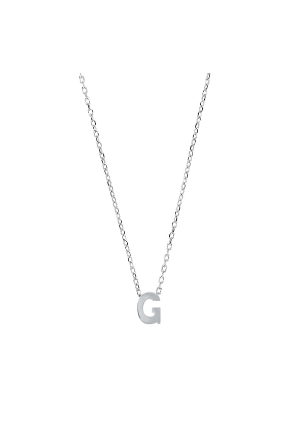 Silver Jewelco London Letter G Initial Pendant Necklace 18 inch