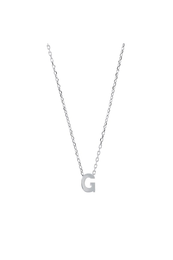 Silver Jewelco London Letter G Initial Pendant Necklace 18 inch