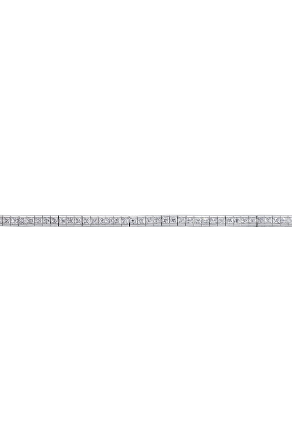 Silver Jewelco London Princess CZ Tennis Eternity Line Bracelet 3mm 7.5" + 1"