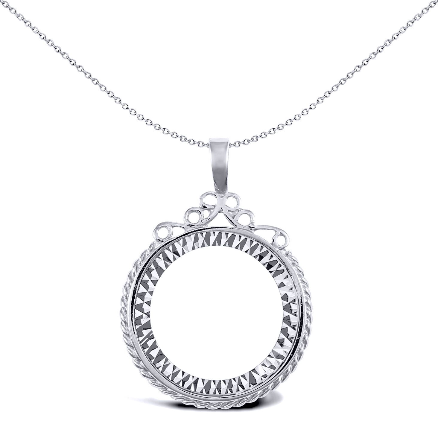 Silver Rope Edge Silver Jewelco London Rope Edge Scroll Top Half Sovereign Coin Mount ...