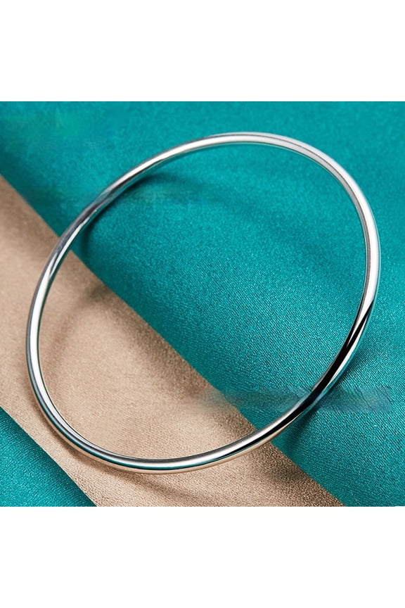 Silver Jewelry 3mm Smooth Circle Bracelet