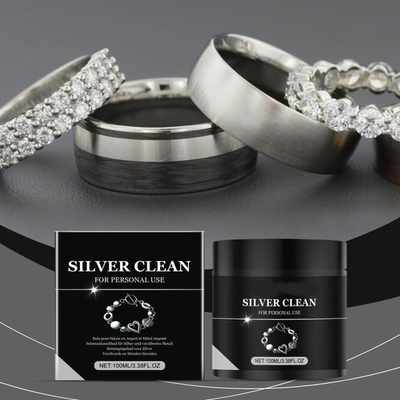 Silver Jewelry Cleaner,100ml Oxidation & Tarnish Removal Solution,Deep Penetrating Formula Restores Shine & Protects Silver,Convenient Household for Rings Necklaces Bracelets Fine Jewelry-multicolor