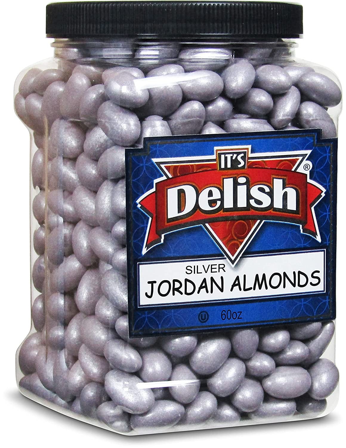 Silver Jordan Almonds by Its Delish, 3.75 lbs 60 Oz Jumbo Container