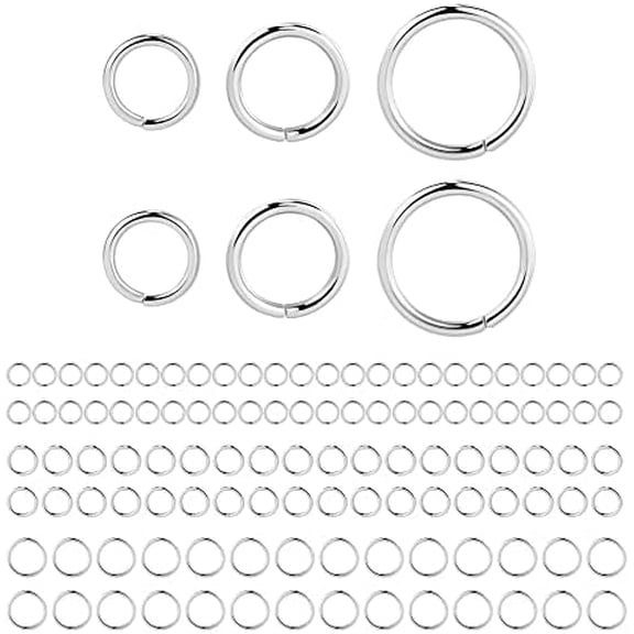 Silver Jump Rings for Making 4mm 5mm 6mm Silver Open Jump Rings for DIY(60 PCS)