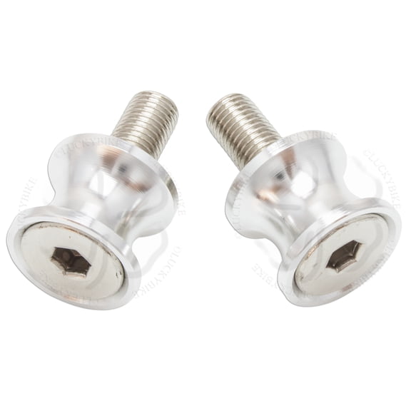 Silver Kawasaki Mini Swingarm Spools Sliders 10mm Bolt Ninja ZX 6R 9R 10R 14R RR