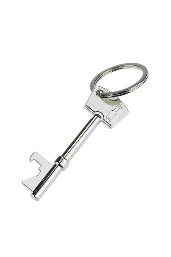 Silver Key Pendant Multifunctional Keychain, Stainless Texture Portable Design, Minimalist Keyring Gift For Men (Silver)