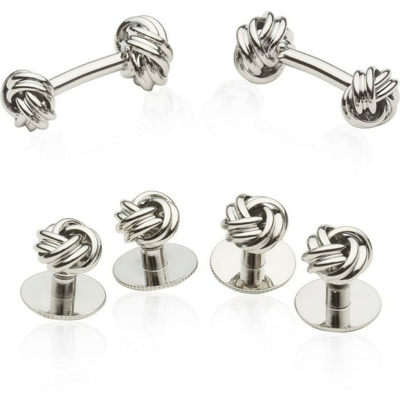 Silver Knot Cufflinks & Studs by Cuff-Daddy