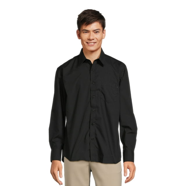 Silver Label Men’s Long Sleeve Dress Shirt with Front Chest Pocket