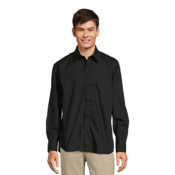 Silver Label Men’s Long Sleeve Dress Shirt with Front Chest Pocket, Sizes S-2X
