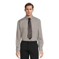 thumbnail image 1 of Silver Label Men’s Long Sleeve Solid Dress Shirt with Front Chest Pocket and Coordinating Necktie, 1 of 6